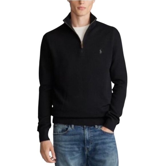 Polo Ralph Lauren Men's Merino Wool cashmere Quarter-Zip Sweater neutral XXL - Picture 1 of 9